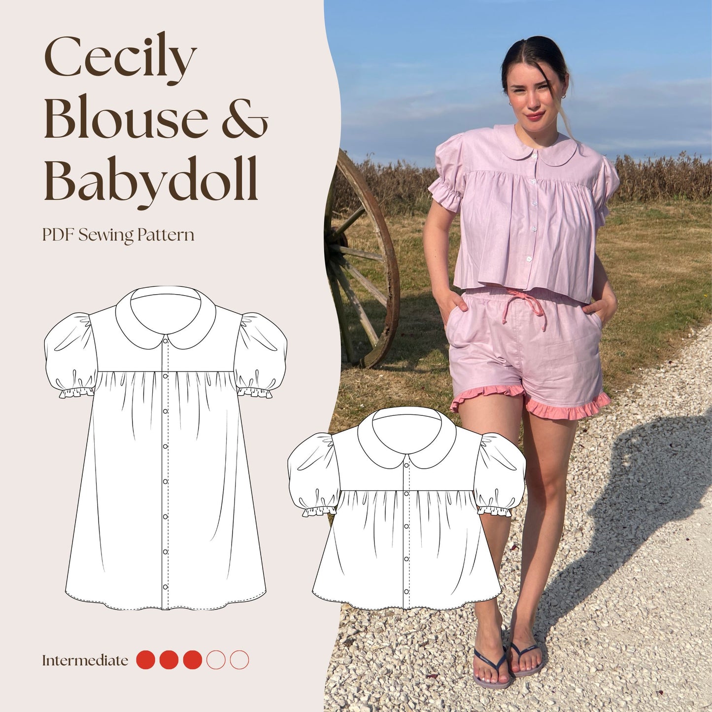 Cecily Blouse & Babydoll PDF Sewing Pattern