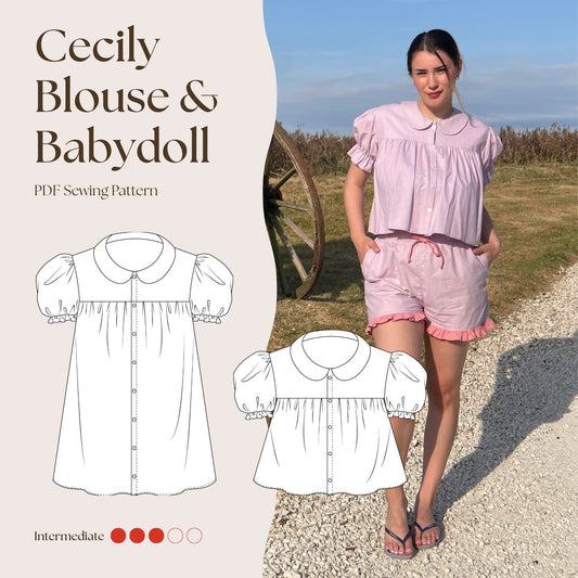 Cecily Blouse & Babydoll PDF Sewing Pattern