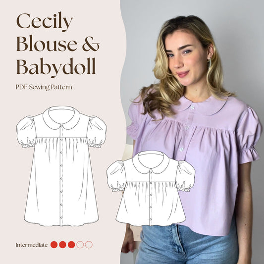 Cecily Blouse & Babydoll PDF Sewing Pattern