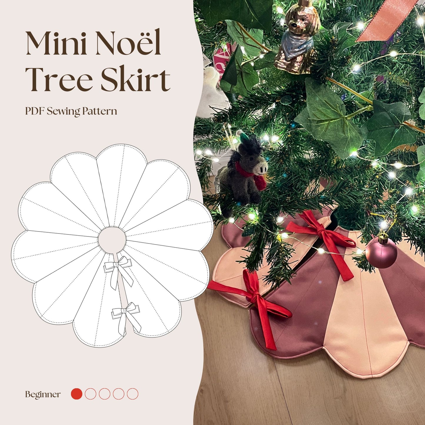 Mini Noël Tree Skirt  PDF Sewing Pattern