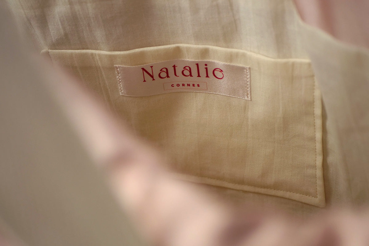 Natalie Cornes - Silk quilted oversized tote bag - inside pocket detail