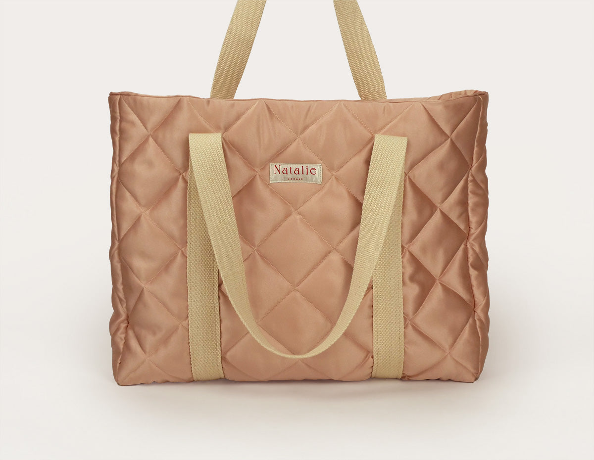 Natalie Cornes - Silk quilted oversized tote bag